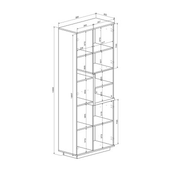 Σύνθετο σαλονιού Norda pakoworld κρεμ με oak 187x40x58,4εκ **