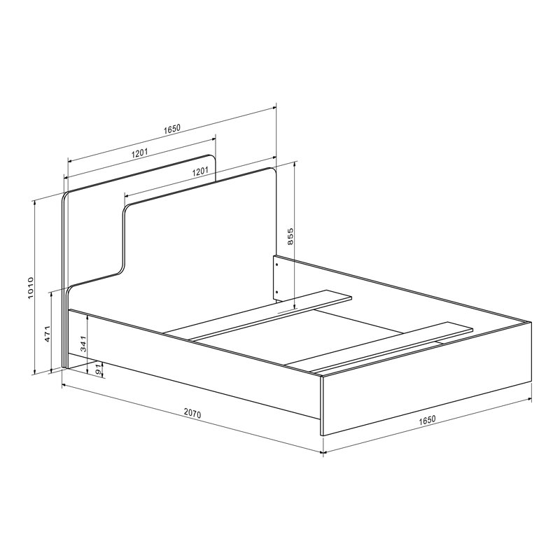 Κρεβάτι διπλό Lucabel pakoworld κρεμ 160x200εκ **