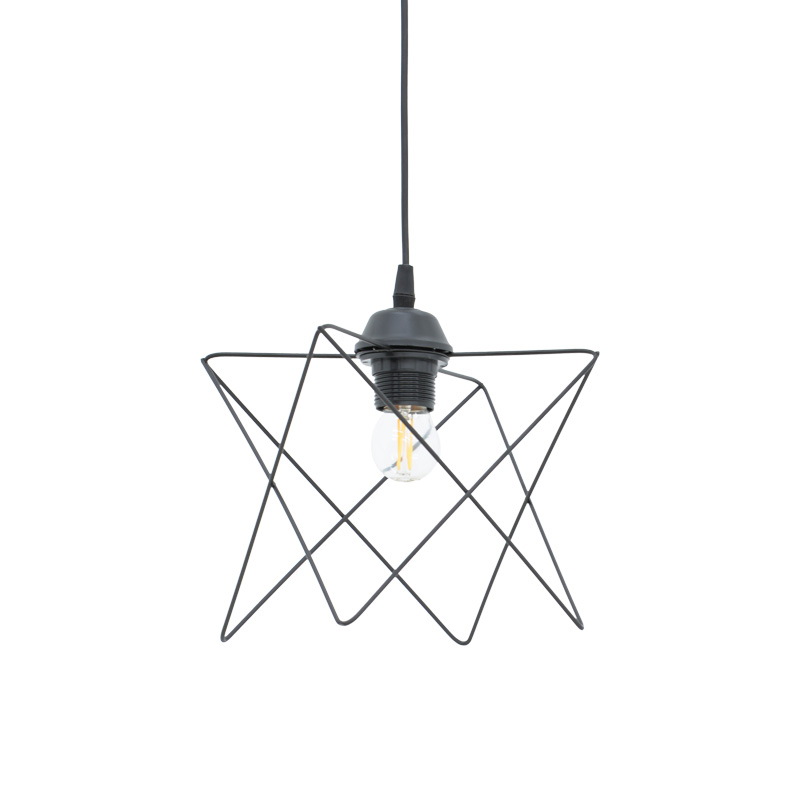 Φωτιστικό οροφής Langit pakoworld Ε27 μέταλλο μάυρο 18x18x65εκ **