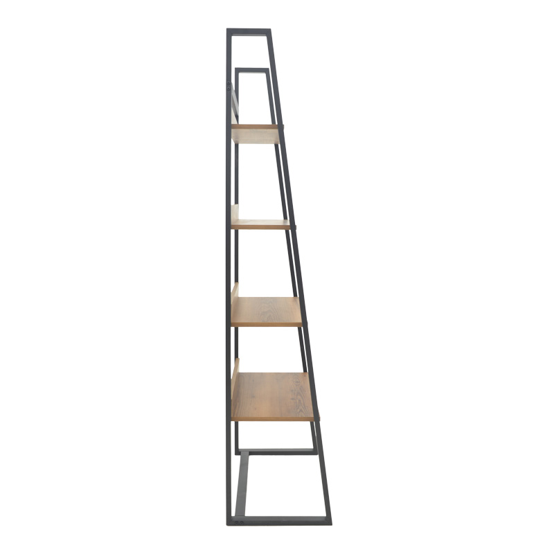 Βιβλιοθήκη Ryder pakoworld καρυδί-μαύρο 75x36x185εκ **