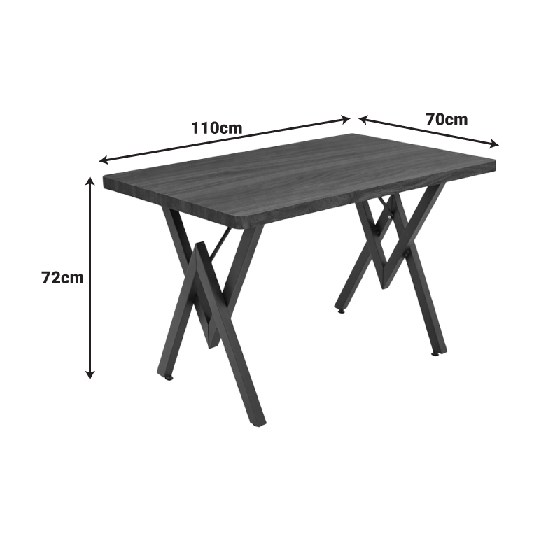Τραπέζι Vertex pakoworld μαύρο μαρμάρου και μέταλλο 110x70x72εκ **