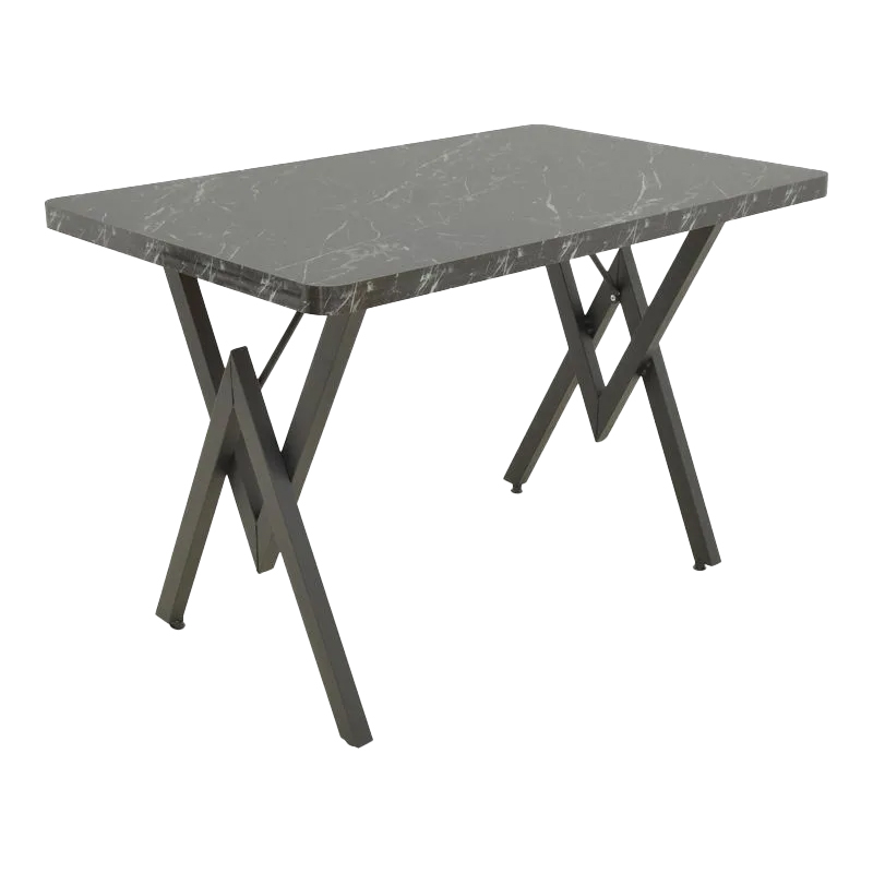 Τραπέζι Vertex pakoworld μαύρο μαρμάρου και μέταλλο 110x70x72εκ **