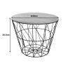 Βοηθητικό τραπέζι σαλονιού Jacot pakoworld oak-μαύρο Φ38x30,5εκ **