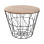 Βοηθητικό τραπέζι σαλονιού Jacot pakoworld oak-μαύρο Φ38x30,5εκ **