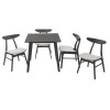 Tραπεζαρία Benson - Orlean pakoworld σετ 5τμχ rustic grey - ύφασμα γκρι 80x80x75εκ **