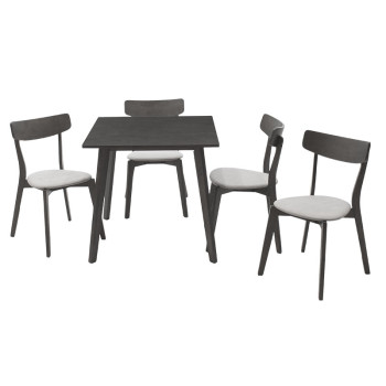 Tραπεζαρία Benson - Toto pakoworld σετ 5τμχ rustic grey - ύφασμα grey 80x80x75εκ ** Tραπεζαρία Benson - Toto pakoworld σετ 5τμχ rustic grey - ύφασμα grey 80x80x75εκ **