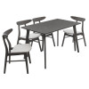 Tραπεζαρία Benson - Orlean pakoworld σετ 5τμχ rustic grey-ύφασμα γκρι 120x75x75εκ ** Tραπεζαρία Benson - Orlean pakoworld σετ 5τμχ rustic grey-ύφασμα γκρι 120x75x75εκ **