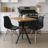 Τραπεζαρία με Καρέκλες Julita μαύρο και Τραπέζι Prestone oak 70x70x75εκ Σετ 3τεμ ** Τραπεζαρία με Καρέκλες Julita μαύρο και Τραπέζι Prestone oak 70x70x75εκ Σετ 3τεμ **