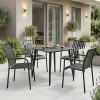 Τραπεζαρία Heven Vista pakoworld σετ 5τεμ μαύρο αλουμίνιο 80x80x72εκ ** Τραπεζαρία Heven Vista pakoworld σετ 5τεμ μαύρο αλουμίνιο 80x80x72εκ **
