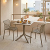 Τραπεζαρία Groovy Zoi pakoworld σετ 3τεμ cappuccino PP 60x60x76εκ **