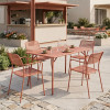 Τραπεζαρία Moraja Federal pakoworld σετ 5τεμ terracotta μέταλλο 140x80x72εκ **