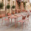 Τραπεζαρία Moraja Deraby Ι pakoworld σετ 5τεμ terracotta μέταλλο 140x80x72εκ **