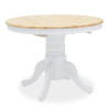 Τραπεζαρία Dallan Lars pakoworld 5τεμ λευκό rubberwood Φ100(+38)x100x75εκ **