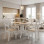 Τραπεζαρία Dallan Lars pakoworld 5τεμ λευκό rubberwood Φ100(+38)x100x75εκ **