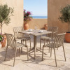 Τραπεζαρία Zoi Groovy pakoworld σετ 5τεμ cappuccino PP 80x80x74εκ **