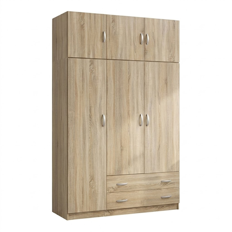 Ντουλάπα τρίφυλλη με πατάρι Alvia pakoworld sonoma 150x51x240εκ ** Ντουλάπα τρίφυλλη με πατάρι Alvia pakoworld sonoma 150x51x240εκ **