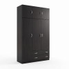 Ντουλάπα τρίφυλλη με πατάρι Alvia pakoworld wenge 150x51x240εκ **