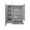 Ντουλάπα τρίφυλλη με πατάρι Alvia pakoworld wenge 150x51x240εκ **