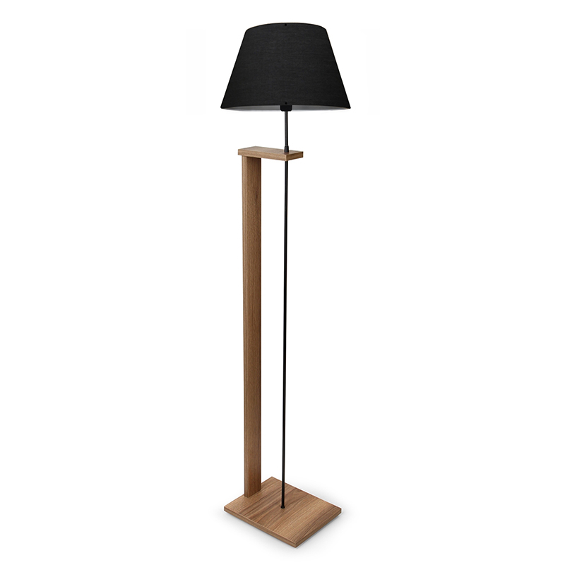 Φωτιστικό δαπέδου Lumino pakoworld Ε27 μαύρο-καρυδί Φ38x150εκ **