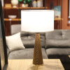 Επιτραπέζιο φωτιστικό Kalito pakoworld ivory-καφέ Φ24x45εκ **