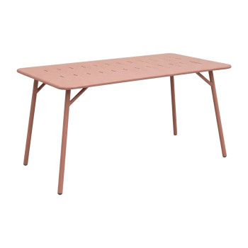 Τραπέζι Moraja pakoworld terracotta μέταλλο 140x80x72εκ **