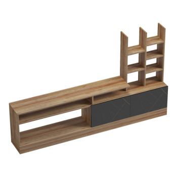Σύνθετο σαλονιού Seruno pakoworld oak - μαύρο μαρμάρου 170x25x100εκ ** Σύνθετο σαλονιού Seruno pakoworld oak - μαύρο μαρμάρου 170x25x100εκ **