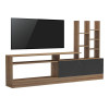 Σύνθετο σαλονιού Seruno pakoworld oak - μαύρο μαρμάρου 170x25x100εκ **