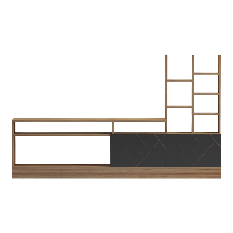Σύνθετο σαλονιού Seruno pakoworld oak - μαύρο μαρμάρου 170x25x100εκ **