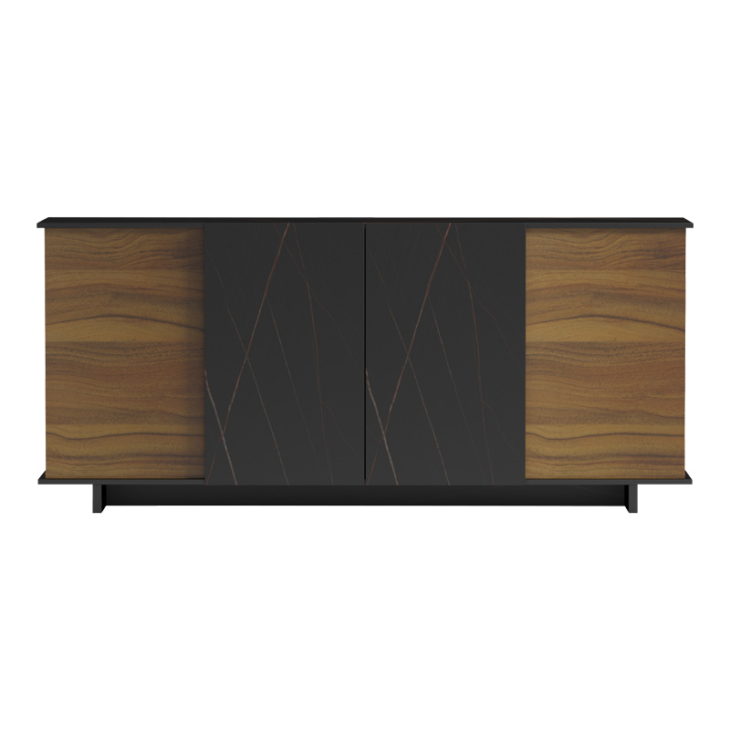 Μπουφές Zafore pakoworld καρυδί- μαύρο μαρμάρου 180x45x80εκ ** Μπουφές Zafore pakoworld καρυδί- μαύρο μαρμάρου 180x45x80εκ **