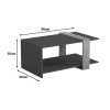 Τραπέζι σαλονιού Masasi pakoworld ανθρακί - sonoma 80x50x35εκ **