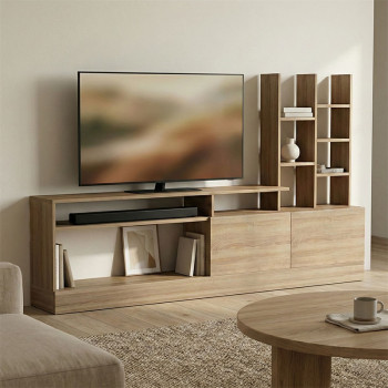 Σύνθετο σαλονιού Seruno pakoworld sonoma 170x25x100εκ **