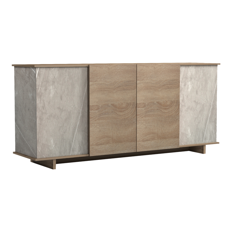 Μπουφές Zafore pakoworld sonoma - γκρι μπεζ όψη μαρμάρου 180x45x80εκ ** Μπουφές Zafore pakoworld sonoma - γκρι μπεζ όψη μαρμάρου 180x45x80εκ **