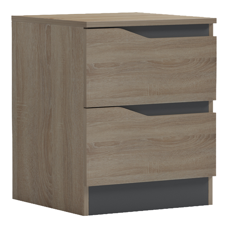 Κομοδίνο Verena pakoworld sonoma-ανθρακί 40x40x50εκ ** Κομοδίνο Verena pakoworld sonoma-ανθρακί 40x40x50εκ **