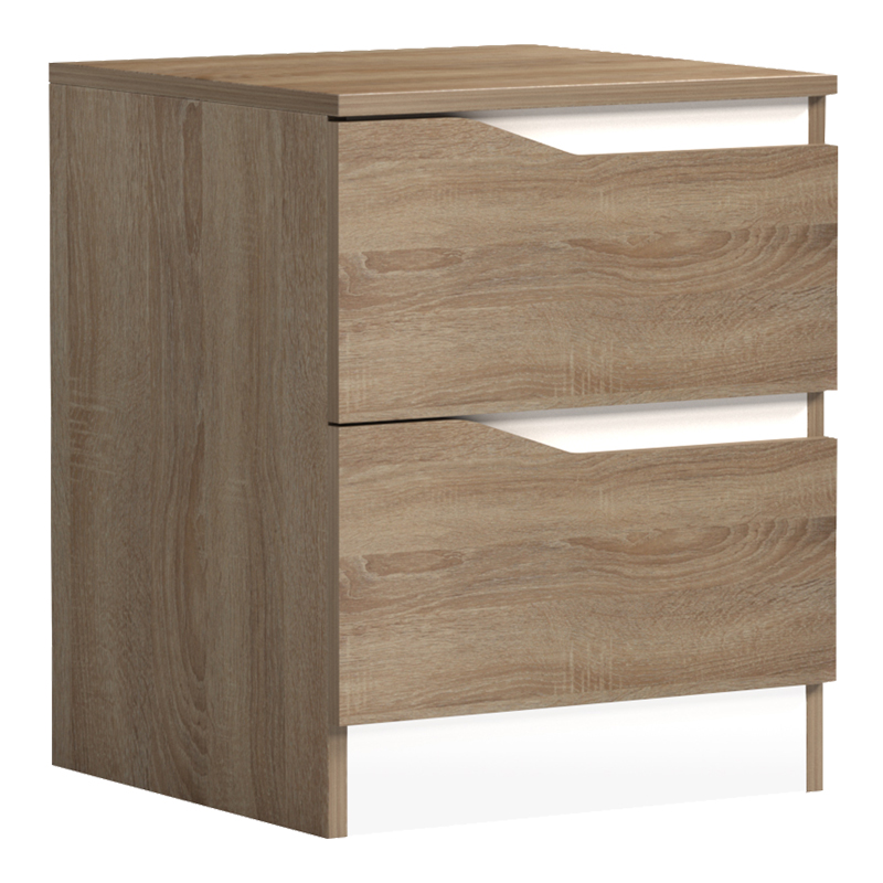 Κομοδίνο Verena pakoworld sonoma-λευκό 40x40x50εκ ** Κομοδίνο Verena pakoworld sonoma-λευκό 40x40x50εκ **