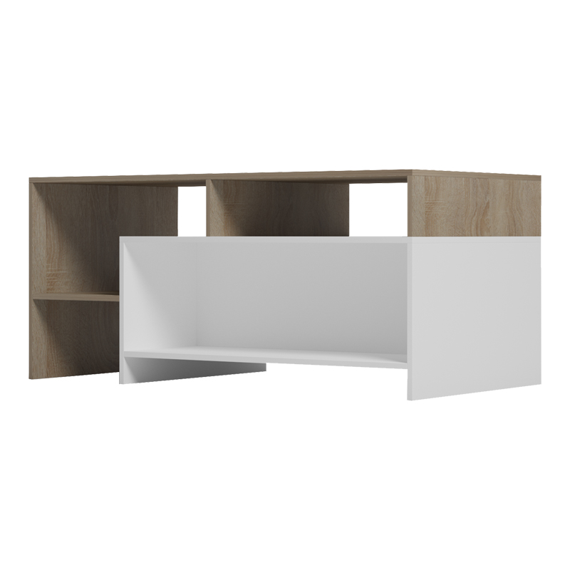 Τραπέζι σαλονιού Consa pakoworld sonoma - λευκό 120x60x52.8εκ **