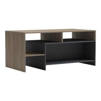 Τραπέζι σαλονιού Consa pakoworld sonoma - ανθρακί 120x60x52.8εκ **