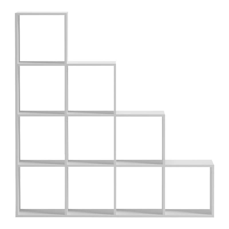 Βιβλιοθήκη Scala pakoworld λευκό 129.5x29x129.5εκ **