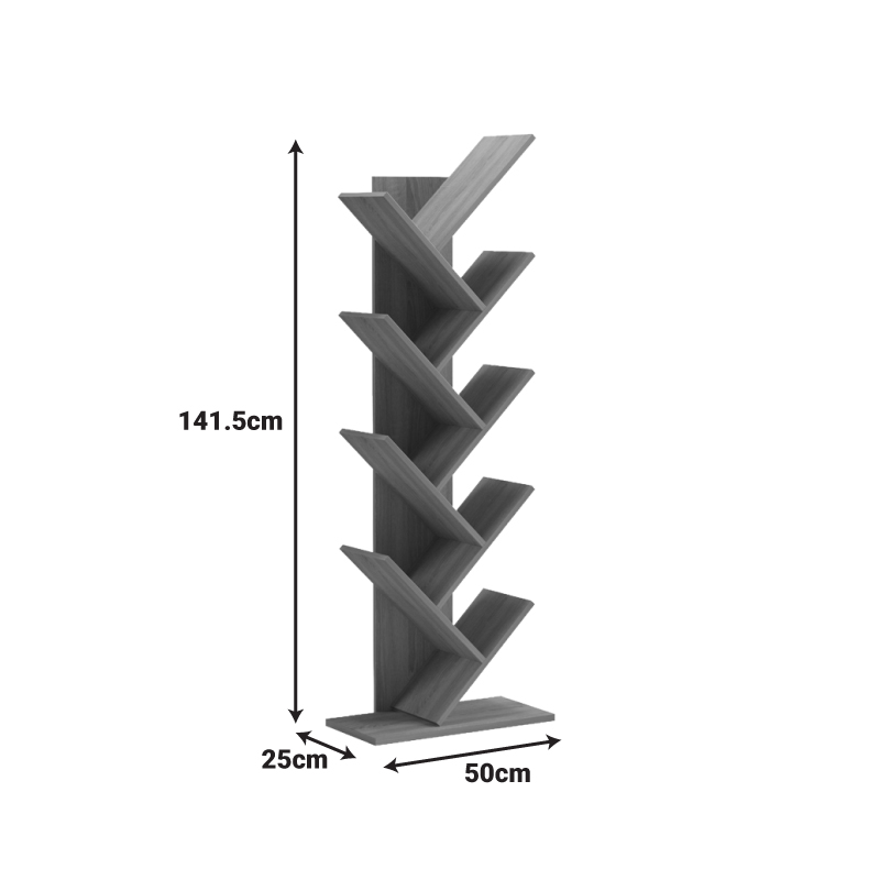 Βιβλιοθήκη Fyllo pakoworld ανθρακί 50x25x141.5εκ ** Βιβλιοθήκη Fyllo pakoworld ανθρακί 50x25x141.5εκ **