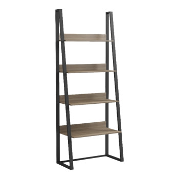 Βιβλιοθήκη-Ραφιέρα Alfa pakoworld sonoma-μαύρο μέταλλο 75x36x185εκ **
