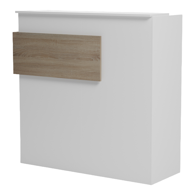 Γραφείο reception Optima pakoworld με led λευκό-sonoma 110x40x110εκ ** Γραφείο reception Optima pakoworld με led λευκό-sonoma 110x40x110εκ **