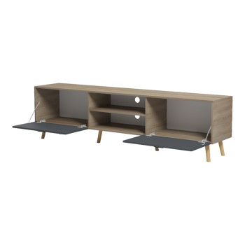 Έπιπλο τηλεόρασης Gorna pakoworld sonoma-ανθρακί 180x35x48.6εκ ** Έπιπλο τηλεόρασης Gorna pakoworld sonoma-ανθρακί 180x35x48.6εκ **