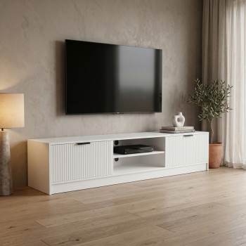 Έπιπλο τηλεόρασης Lemardo pakoworld λευκό 180x40x40εκ **