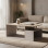 Τραπέζι σαλονιού Wendo pakoworld taupe-sonoma 91x37x50εκ **