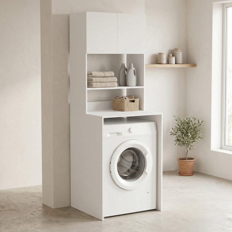 Έπιπλο πλυντηρίου Chaxe pakoworld λευκό 65x60x183.6εκ **