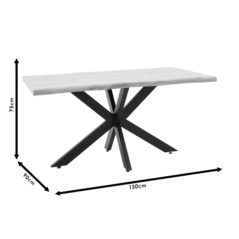 Tραπέζι Gilman pakoworld MDF sonoma-μαύρο 150x90x75εκ ** Tραπέζι Gilman pakoworld MDF sonoma-μαύρο 150x90x75εκ **