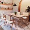 Πολυθρόνα Winslow pakoworld ξύλο rubberwood ανοικτό καρυδί-pvc rattan φυσικό-ύφασμα γκρι - 2τμχ. Πολυθρόνα Winslow pakoworld ξύλο rubberwood ανοικτό καρυδί-pvc rattan φυσικό-ύφασμα γκρι - 2τμχ.