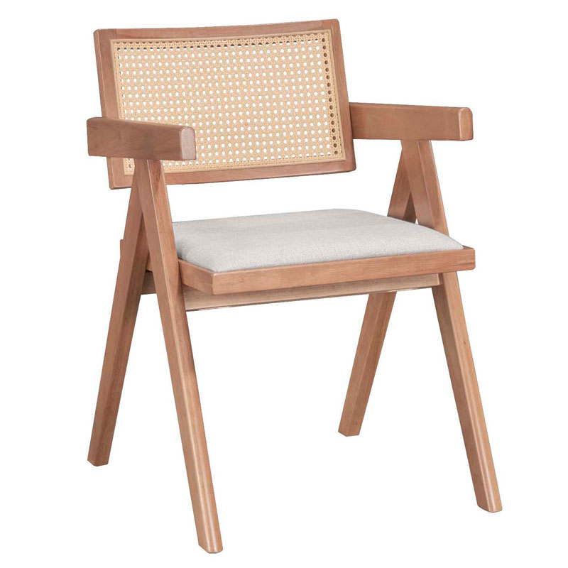 Πολυθρόνα Winslow pakoworld ξύλο rubberwood ανοικτό καρυδί-pvc rattan φυσικό-ύφασμα γκρι - 2τμχ. Πολυθρόνα Winslow pakoworld ξύλο rubberwood ανοικτό καρυδί-pvc rattan φυσικό-ύφασμα γκρι - 2τμχ.