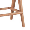 Σκαμπό bar Winslow pakoworld ξύλο rubberwood ανοικτό καρυδί-pvc rattan φυσικό-ύφασμα γκρι 44.5x46x98εκ - 2τμχ.