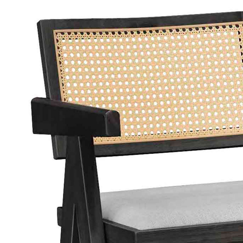 Σκαμπό bar Winslow pakoworld ξύλο rubberwood μαύρο-pvc rattan φυσικό-ύφασμα γκρι - 2τμχ. Σκαμπό bar Winslow pakoworld ξύλο rubberwood μαύρο-pvc rattan φυσικό-ύφασμα γκρι - 2τμχ.