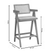Σκαμπό bar Winslow pakoworld ξύλο rubberwood μαύρο-pvc rattan φυσικό-ύφασμα γκρι - 2τμχ. Σκαμπό bar Winslow pakoworld ξύλο rubberwood μαύρο-pvc rattan φυσικό-ύφασμα γκρι - 2τμχ.